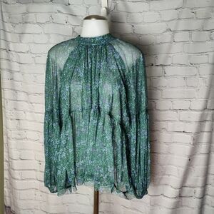 Free People Sweet Heart Top in Emerald Combo Size Small NWT